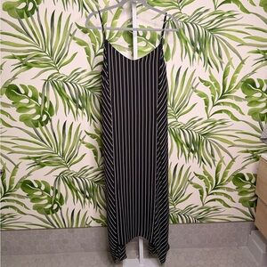 Banana Republic Navy Pinstripe Spaghetti Strap Midi Dress Size M